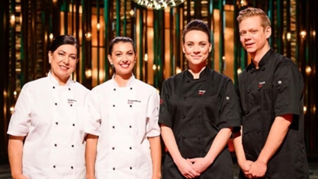 MKR 2107 grand finalists (L-R): Valarie and Courtney v Amy and Tyson.
