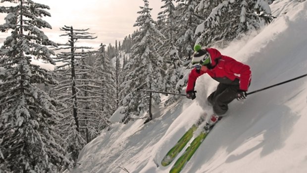 The terrain at Red Mountain, BC, Canada, will keep skiers on their toes.