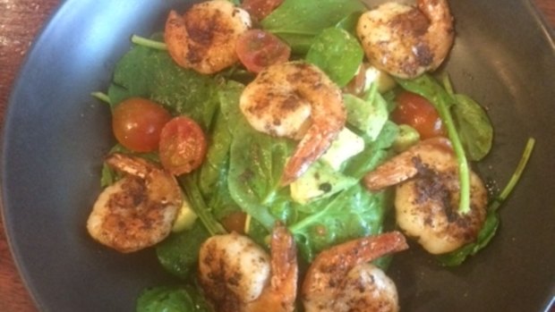 The cajun prawn salad on the $16 specials menu at The Inglewood Hotel. 