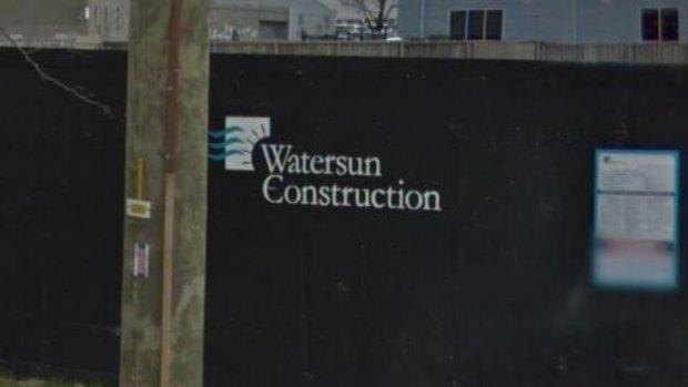 Signage for Watersun Construction at a Blackburn site in September.