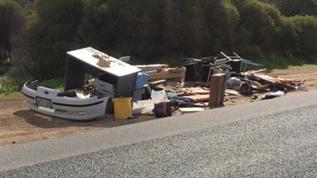 Illegal dumping near Woodman Point has angered locals.