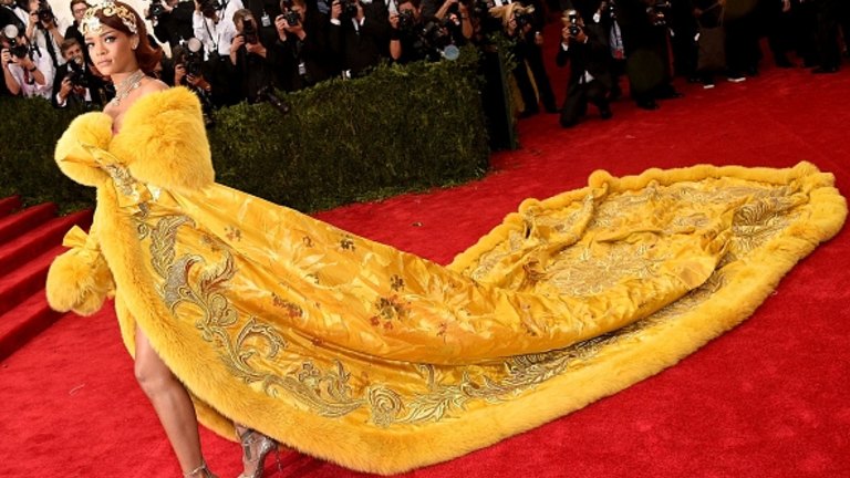 Rihanna Wore a Beauty and the Beast Yellow Gown Again