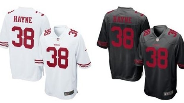 Flying off the shelves: The white and black options available at the 49ers' online store.