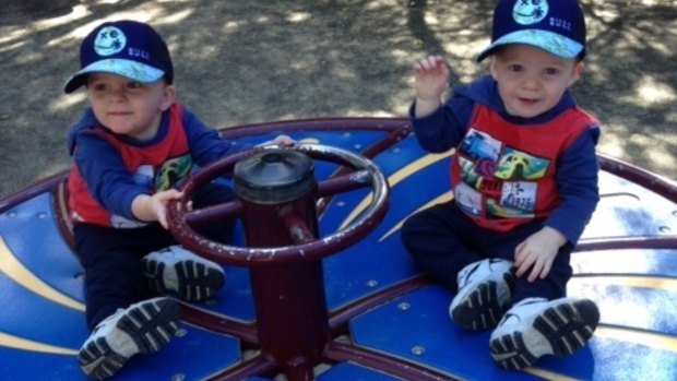 Fraternal twins Josh and Lucas have their own little language, according to mum Dee.