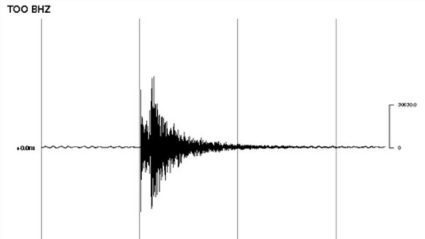 A seismic graph of the earthquake which struck just south of Pakenham on Thursday morning.
