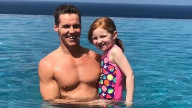 Oliver Curtis with daughter Pixie on holiday in Bali this week.
