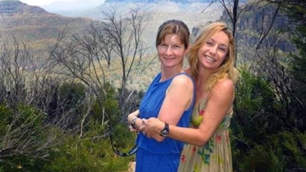 Childhood friends Cindy Waldron, who is presumed dead after a crocodile attack, and Leeann Mitchell, who tried to save her.