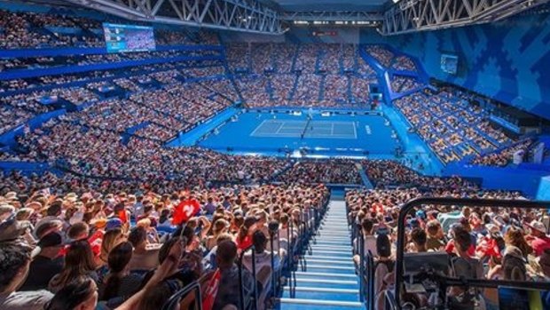 A crowd of 13,684 people packed Perth Arena on Monday to watch Roger Federer at the Hopman Cup. 