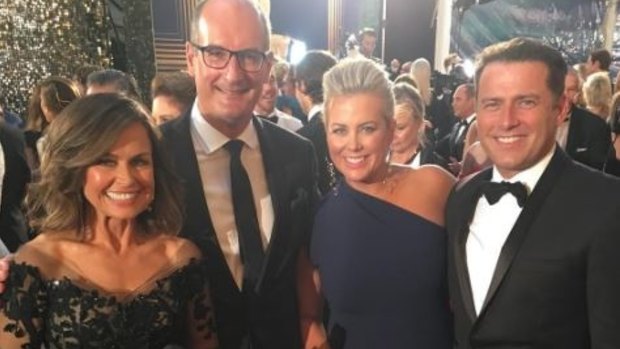 Wilkinson, Koch, Armytage and Stefanovic at the 2017 Logies.