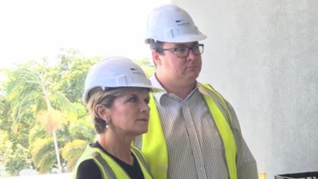 George Christensen campaigning with Foreign Minister Julie Bishop this week.