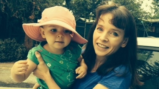 Abigail Allwood with daughter Sophia at home.