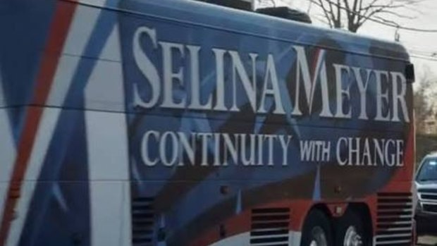 The campaign slogan for Julia Louis-Dreyfus' character Selina Meyer on the show <i>Veep</i>.