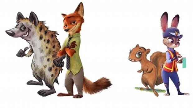 Comparison of 'Zootopia' characters in Goldman proposal and Disney production, included in lawsuit.