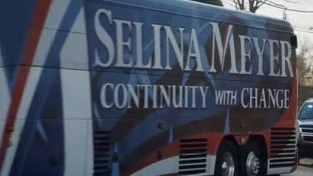 The campaign slogan for Julia Louis-Dreyfus' character Selina Meyer on the show <i>Veep</i>.