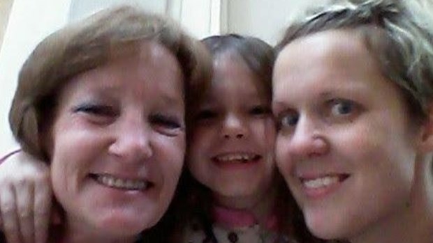 One of the last shots that Tamara Turner's children have of their mother. This was taken at the airport in December last year before she flew out to be with Steven Samaras. Pictured L-R are Ms Turner, her grandchild Kylie and daughter Natasha King.

