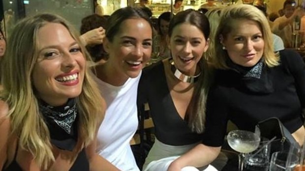Keira Maguire (far right) is an upcoming contestant on The Bachelor. She is best friends with Lisa Clark (far left) who is Strahan's first cousin. Also pictured The Bachelor season two star Lisa Hyde (middle right) and Big Brother star Aisha McKinnon. 