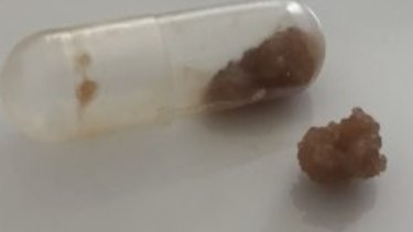 A sample of a drugs sent from Melbourne to a Spanish testing lab.
