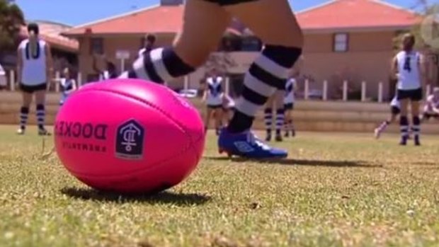 Mater Dei College in Edgewater is giving female students a chance to play and learn AFL.