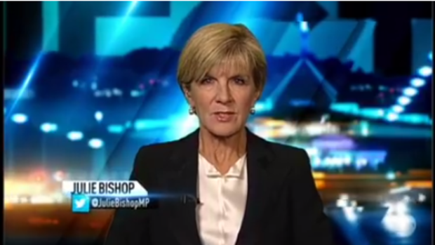 Julie Bishop on <i>The Project</i> on Tuesday night following Monday's coup.