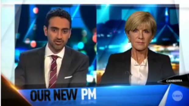 Waleed Aly grills Julie Bishop over her decision not to warn Tony Abbott as soon as Malcolm Turnbull told her he was planning to challenge.