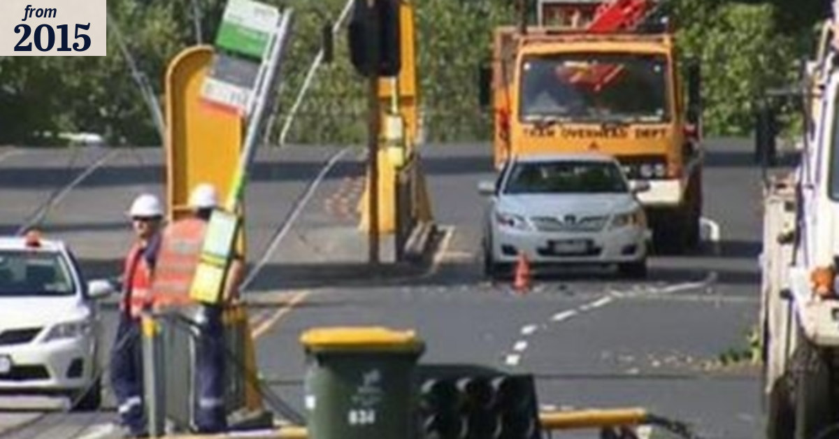 Truck pulls down 500m of tram, power lines in Carlton
