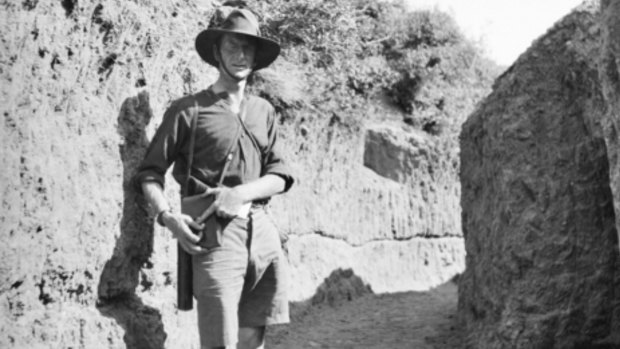 C. E. W. Bean at Gallipoli, July 26, 1915. Photograph by The Age correspondent, Phillip Schuler.