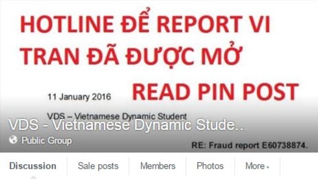 The Vietnamese Dynamic Students Facebook page.