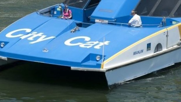 A CityCat ferry has crashed into two rowers on the Brisbane River. 