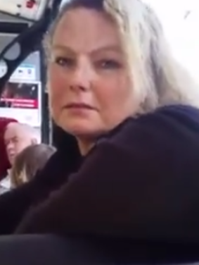 This woman allegedly hurled abuse at Lindsay Li on the bus.