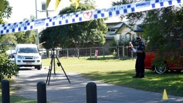 Police declare crime scenes in Dennis and Francis streets in Caboolture after a murder on Saturday night. 