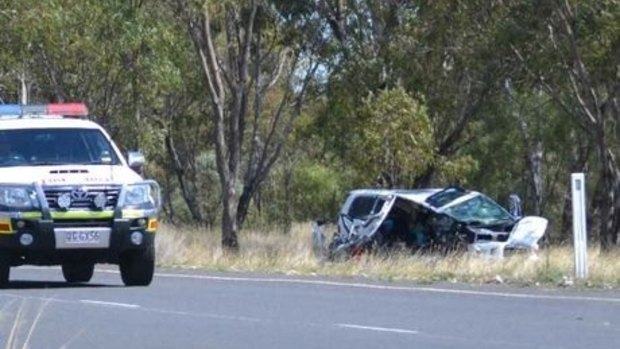 The scene of the double fatality on the Moonie Highway, west of Dalby. 
