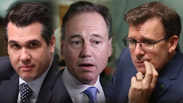 Michael Sukkar, Greg Hunt and Alan Tudge.