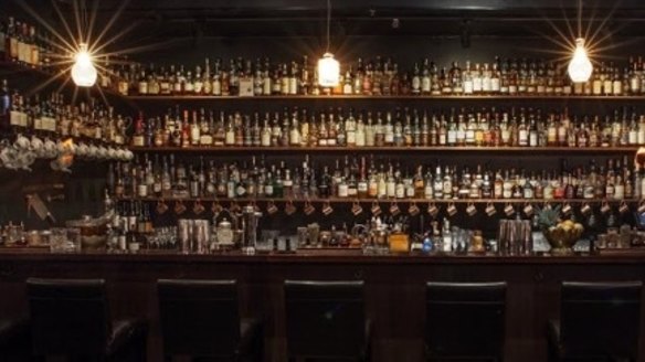 The well-stocked bar at EDV, Melbourne.