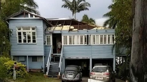 A Rockhampton house had its roof ripped off in a freak storm that lashed the city on Thursday afternoon.