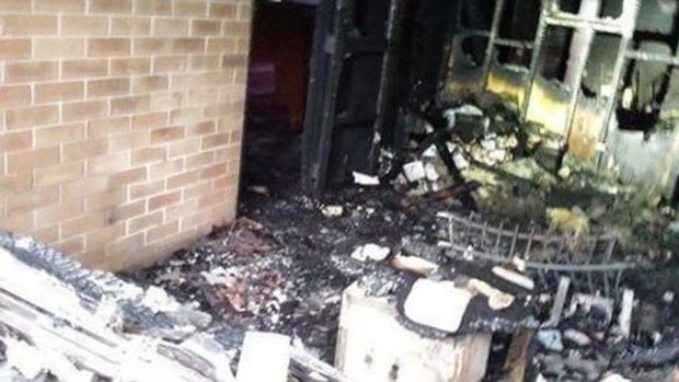 Inside the fire-ravaged Toowoomba mosque.