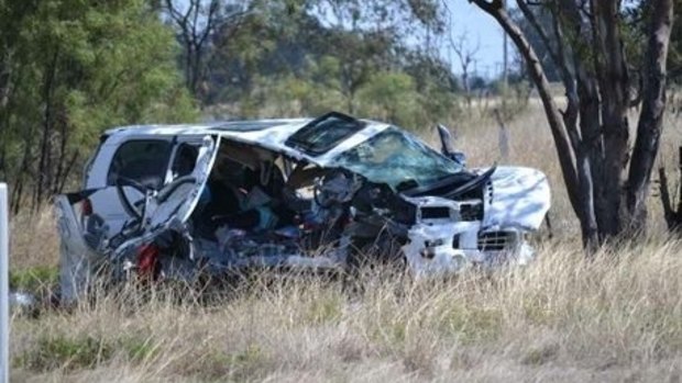 The scene of the double fatality on the Moonie Highway, west of Dalby.