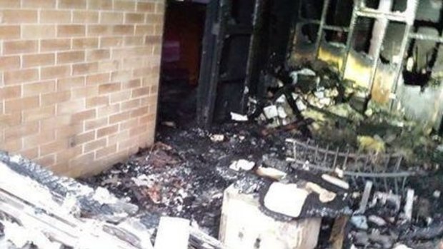 Inside the fire-ravaged Toowoomba mosque.