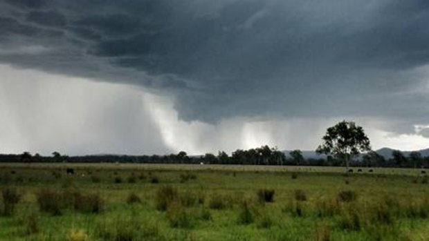 Storm clouds captured at  Rosewood, west of Ipswich, in January. Australia's Summer was the sixth hottest on record.  