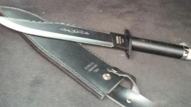 The photo of a knife said to have been sent to the boy by his Australian contact.