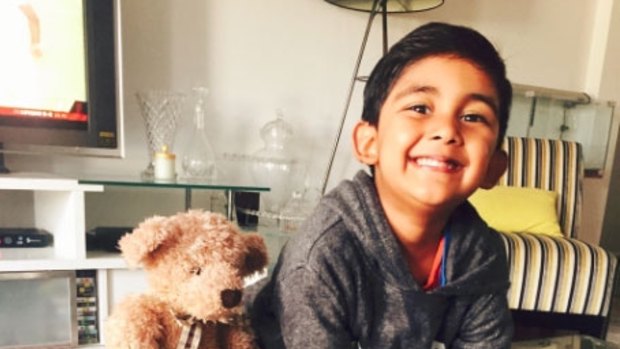 Sufi, 5, fell on two concrete stairs and hit his head on a nearby pole.