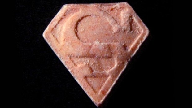 Police are warning people to avoid these Superman-logo-shaped pills known as Death, Dr Death, Killer and Red Mitsubishi.