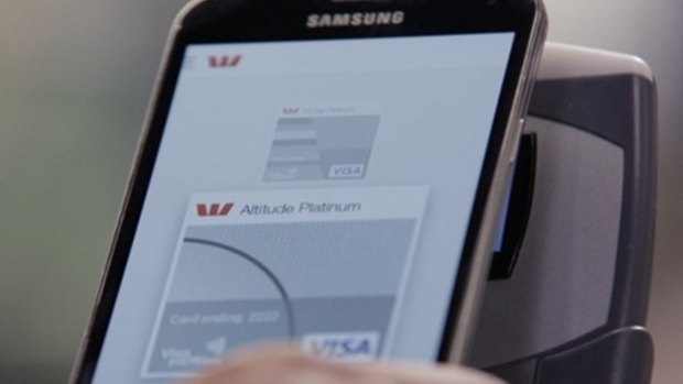 The Westpac mobile payment app on the Galaxy S4.