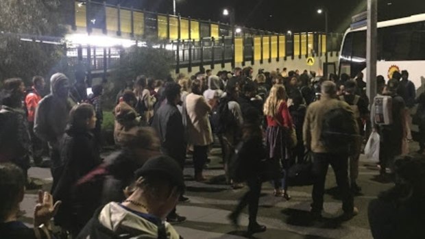 Hundreds of V/Line passengers stranded at Sunshine train station on Friday night.