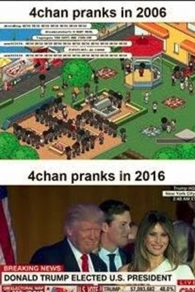 4Chan pranks have come a long way, according to this meme.