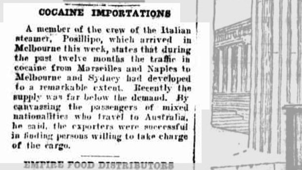 The Maitland Weekly Mercury of July 12 1924, covering a cocaine importation story.