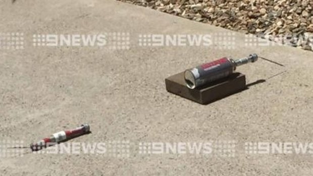 Pictures of what police suspect are two pipe bombs found at an apartment block near Redlynch in Cairns.
