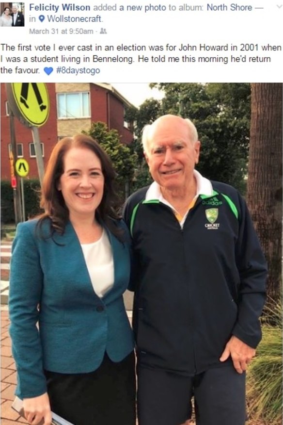 Ms Wilson's Facebook post. 