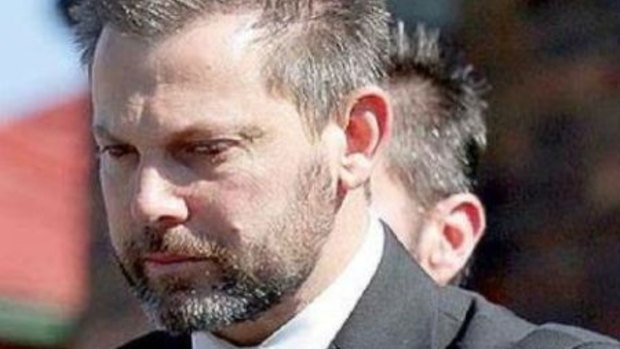 Gerard Baden-Clay at the funeral of his wife Allison. 