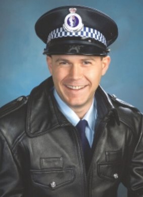 A photograph of Mr Farrell during his time as a NSW police officer.
