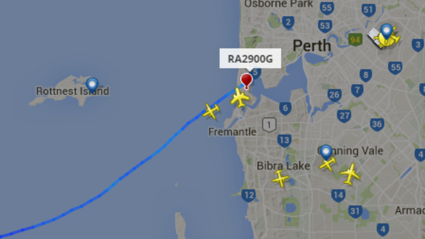 Round the world balloonist Fedor Konyukov has crossed over the Perth CBD.